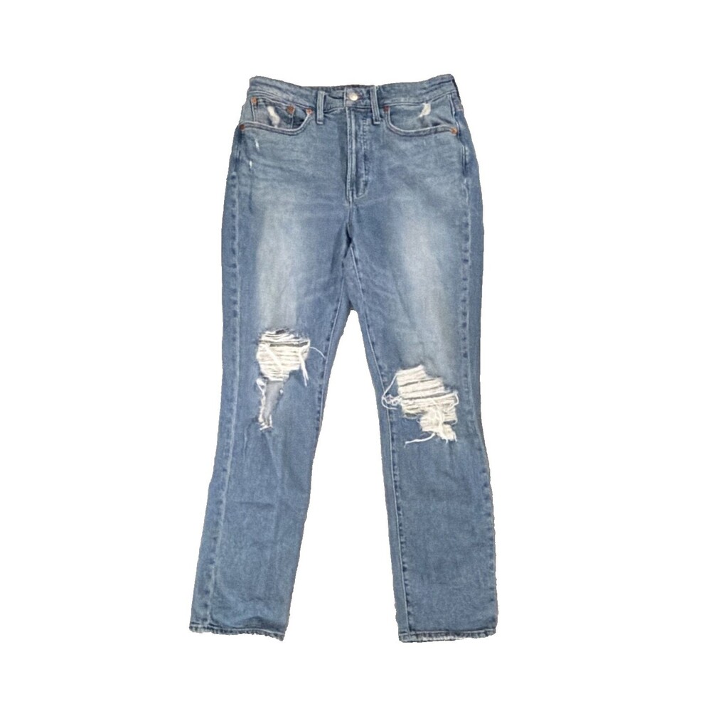 Madewell Curvy Perfect Vintage Jean 29T High Rise Straight Distressed Blue